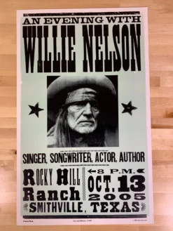 Willie Nelson - 2005 Franks Brothers Poster Smithville, Texas