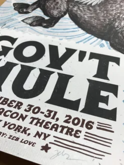Gov't Mule - 2016 Zeb Love Poster Beacon Theatre New York, NY