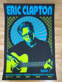 Eric Clapton - 2019 Scrojo Poster European Tour Gig Posters