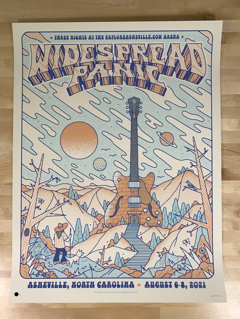 Gig Posters Widespread Panic - 2021 The Half And Half Poster Asheville, NC S/N