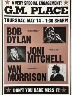 Gig Posters Bob Dylan - 1998 Geoff Gans Poster Vancouver, BC Van Morrison