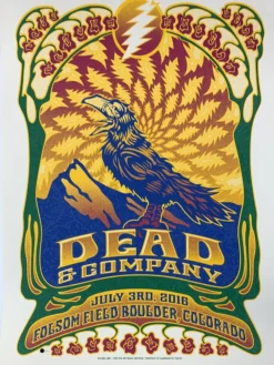 Dead & Company - 2016 Dave Hunter Poster Boulder, CO 7/3 Summer Tour Colorado