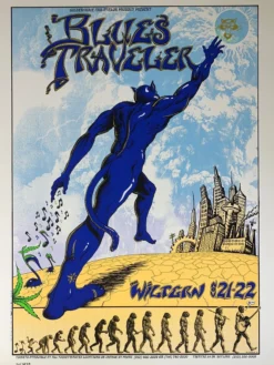 Blues Traveler - 1995 EMEK Poster Los Angeles, CA Wiltern Theatre Gig Posters