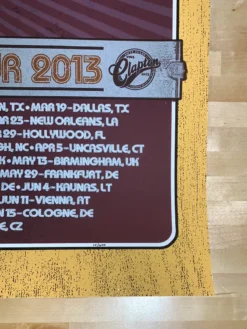 Eric Clapton - 2013 Ron Donovan Firehouse Poster VARIANT European Tour