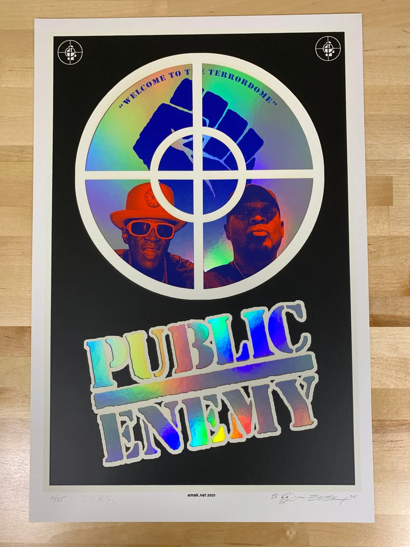 Public Enemy Variant - 2020 Emek Poster Foil NO Date The Terrordome GID