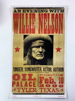 Gig Posters Willie Nelson - 2006 Hatch Show Print 2/18 Poster Tyler, Texas Oil Palace