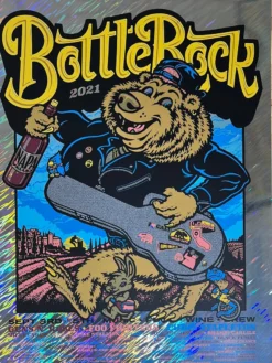 Foil Posters BottleRock Festival - 2021 Ames Brothers Poster Napa, CA FOIL