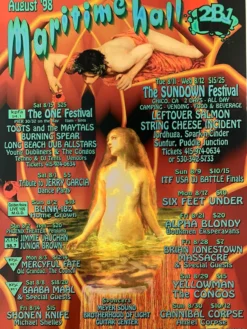 Carolyn Ferris Gig Posters MHP 50 Maritime Hall - 1998 Poster August Blink-182, SCI, Leftover Salmon San Fran 1st