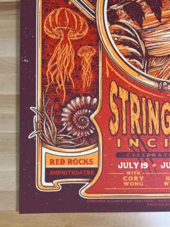 Half Hazzard Press String Cheese Incident - 2019 Half Hazard Poster Red Rocks Morrison, CO Colorado