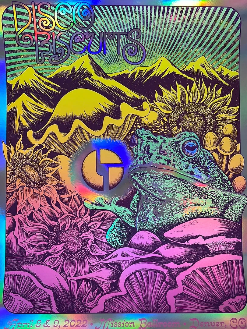 Disco Biscuits - 2022 Nathaniel Deas Poster Denver, CO FOIL Colorado