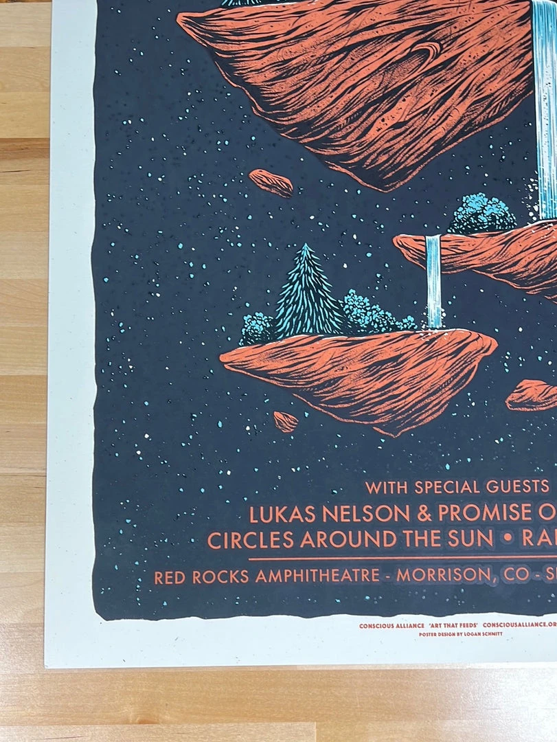 Greensky Bluegrass - 2021 Logan Schmitt Poster Morrison, CO Red Rocks
