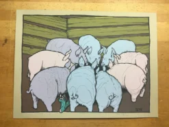 Art Prints Mr Wu's Pigs - 2010 Jay Ryan Poster Pig Print