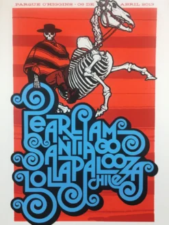 Ames Brothers Pearl Jam - 2013 Ames Bros Poster Santiago, Chile Lollapalooza S/N Gig Posters