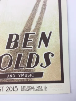 Ben Folds - 2015 Justin Santora Poster Chicago, IL Park West