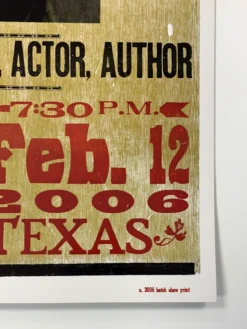 Willie Nelson - 2006 Hatch Show Print 2/12 Poster El Paso, Texas Abraham Chavez
