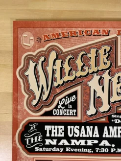 Willie Nelson - 2015 Franks Brothers Poster Nampa, Idaho