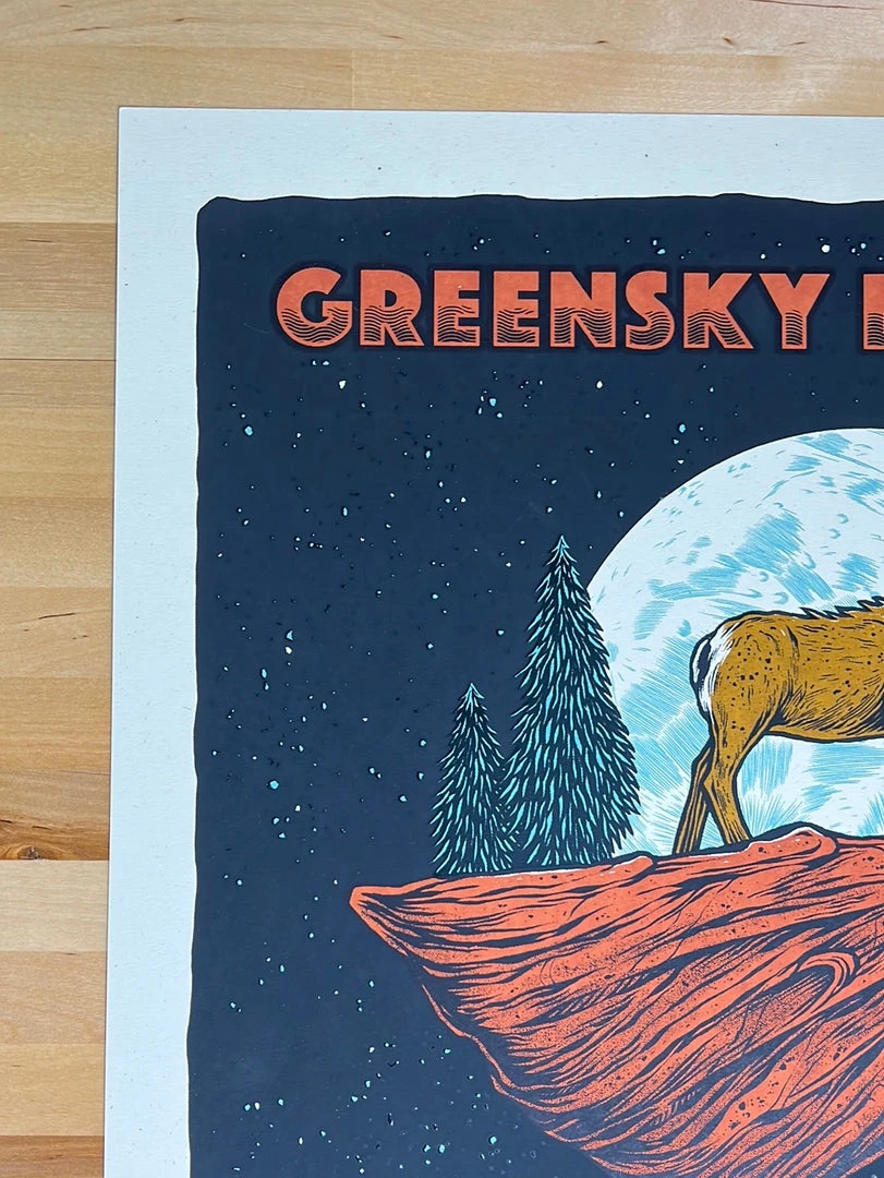 Greensky Bluegrass - 2021 Logan Schmitt Poster Morrison, CO Red Rocks