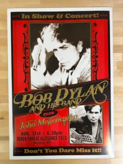 Bob Dylan - 2010 Geoff Gans Poster Missoula, MT John Mellencamp Gig Posters