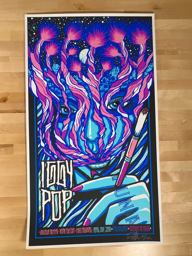 Iggy Pop - 2016 Brad Klausen Poster Philadelphia, PA
