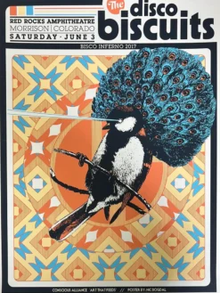 The Disco Biscuits - 2017 Nic Bogdal Poster Red Rocks Morrison, CO Colorado