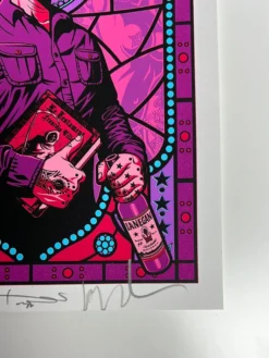 Queens Of The Stone Age The Night Porter - 2013 Justin Hampton Poster Handbill Mark Lanegan Signed