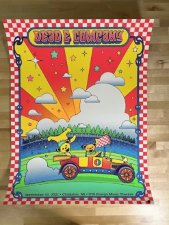 Dead & Company - 2021 Nate Gonzalez Poster Clarkston, MI DTE Energy Gig Posters