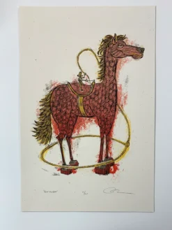 Art Prints Tiny Cowboy - 2009 Dan Grzeca Poster Art Print PINK 21/200