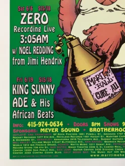 Sold Out Posters MHP 47 Maritime Hall - 1998 Poster June Zero, Soulbrain San Fran 1st Gig Posters