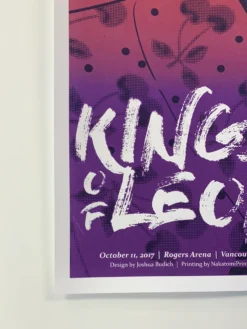 Kings Of Leon - 2017 Josh Budich Poster Vancouver, BC Rogers Arena