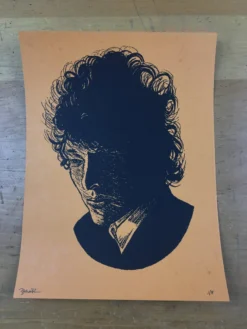 Bob Dylan The Rolling Stone - 2014 Brian Methe Art Print Orange Variant