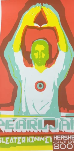 Ames Brothers Pearl Jam - 2003 Ames Design Poster Hershey, PA Hershey Park Stadium