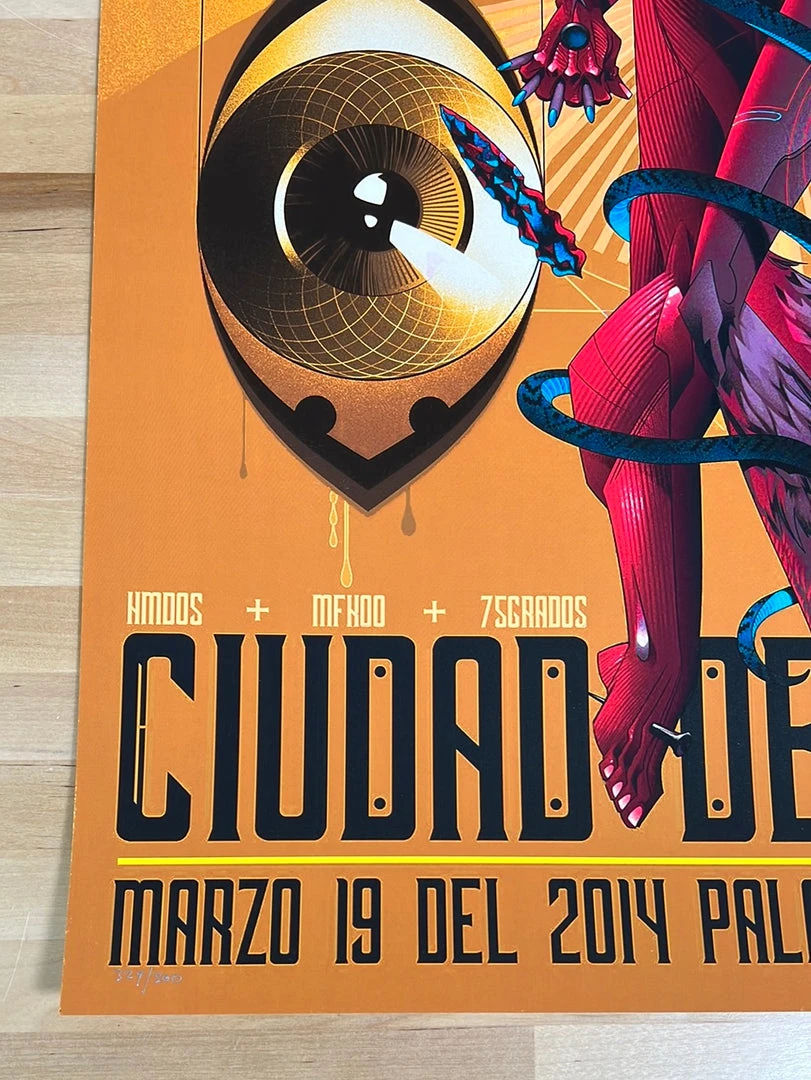 Tool - 2014 Alex Arizmindi Poster Mexico City Palacio De Los Deportes