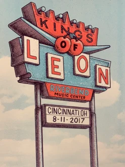 Kings Of Leon - 2017 Tyler Skaggs Poster Cincinnati, OH Riverbend
