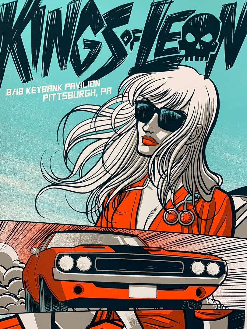 Kings Of Leon - 2017 Robert Wilson Poster Pittsburgh, PA Keybank Pav Gig Posters