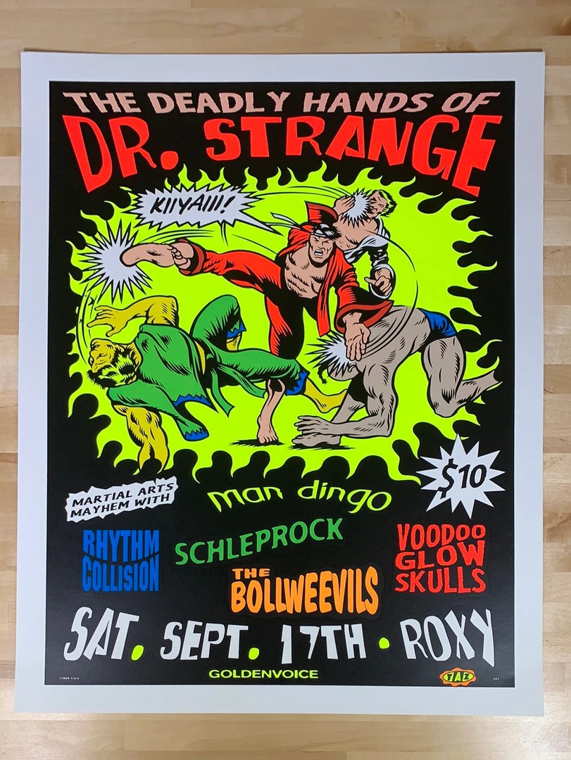 TAZ Deadly Hands Of Dr. Strange - 1994 T.A.Z. Poster Boston, MA 1st Ed Gig Posters