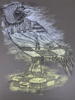 Rural Corvus - 2009 Dan Grzeca Poster Art Print Charcoal Grey