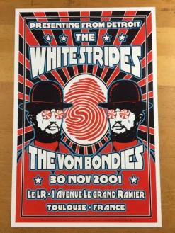 The White Stripes The Von Bondies - 2001 Dennis Loren Poster Toulouse Le LR Gig Posters