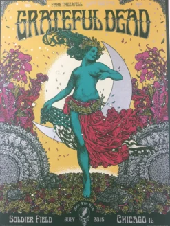 Grateful Dead - 2015 Richey Beckett Poster Chicago, IL Soldier Field