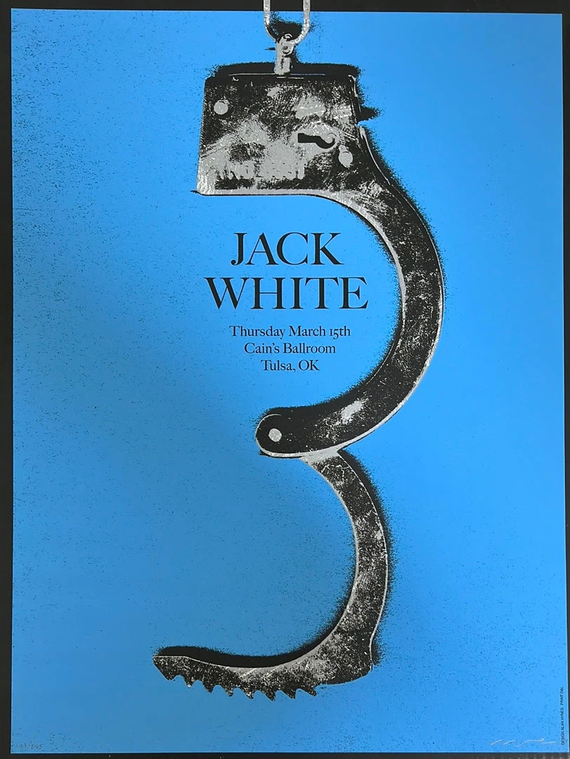 Gig Posters Jack White - 2012 Alan Hynes Poster Tulsa, OK Cain's