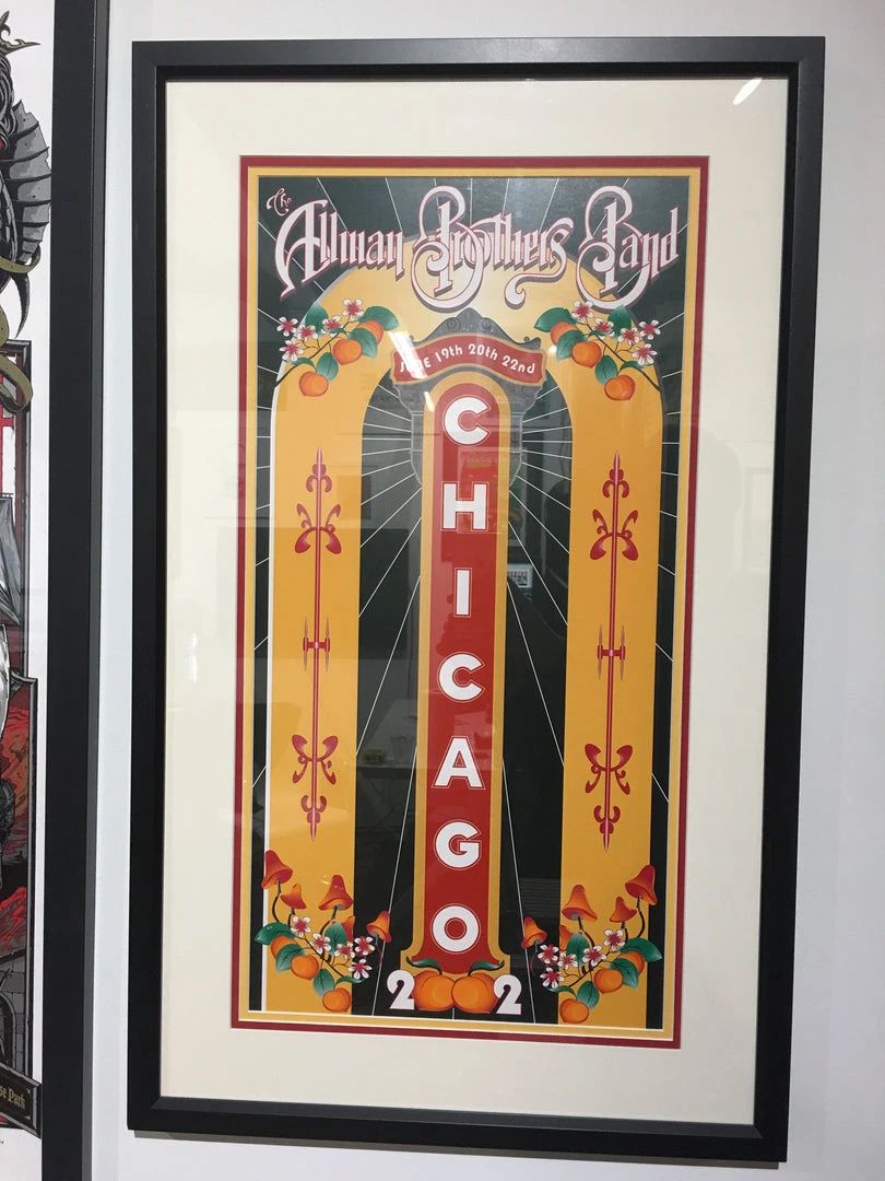 The Allman Brothers Band - 2002 Daniel Bretz Poster Chicago FRAMED