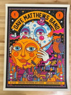 Methane Studios Dave Matthews Band - 2021 Methane Poster Saratoga, NY 9/17 Gig Posters