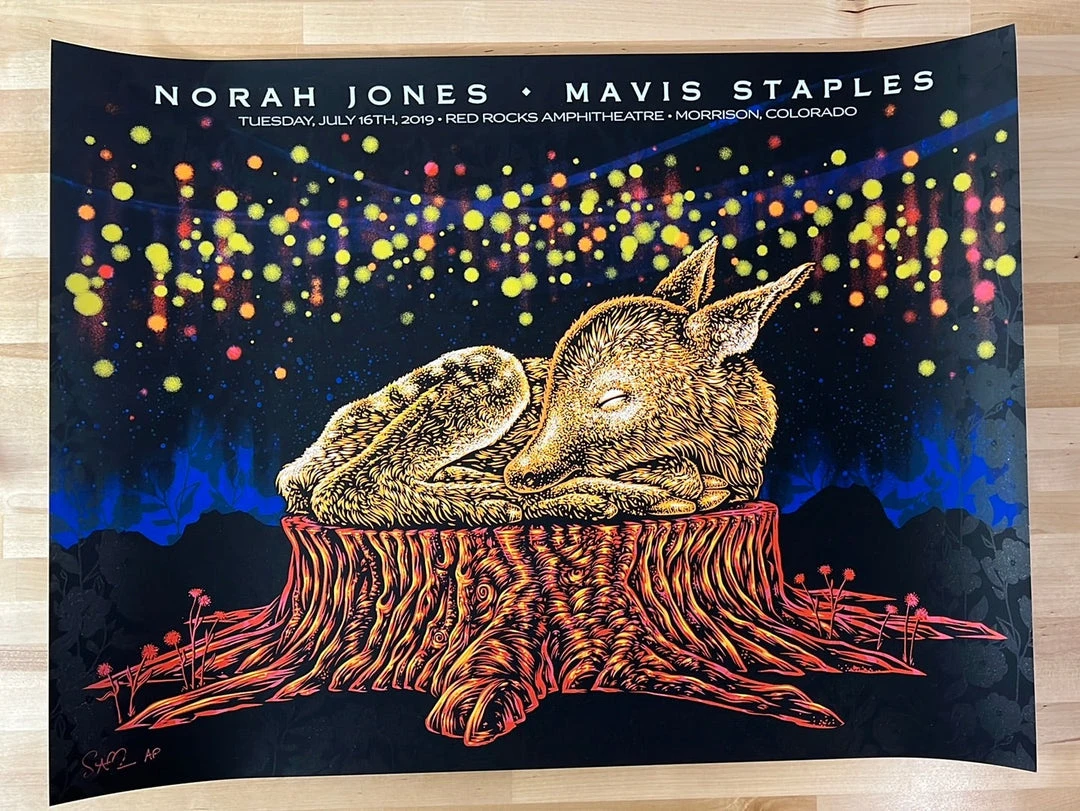 Colorado Norah Jones - 2019 Todd Slater Poster Red Rocks Morrison, CO AP
