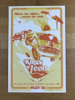 Kings Of Leon - 2017 Jason Malmberg Poster Holmdel, NJ, PNC Bank Arts Center Gig Posters