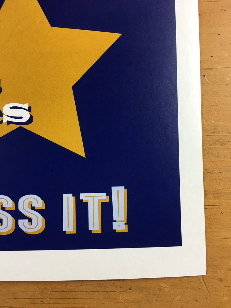 Bob Dylan - 2017 Geoff Gans Poster Chicago Wintrust Arena BLUE