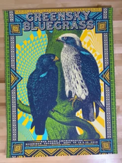 Greensky Bluegrass - 2019 Status Serigraph Poster Red Rocks, Morrison, CO 1st