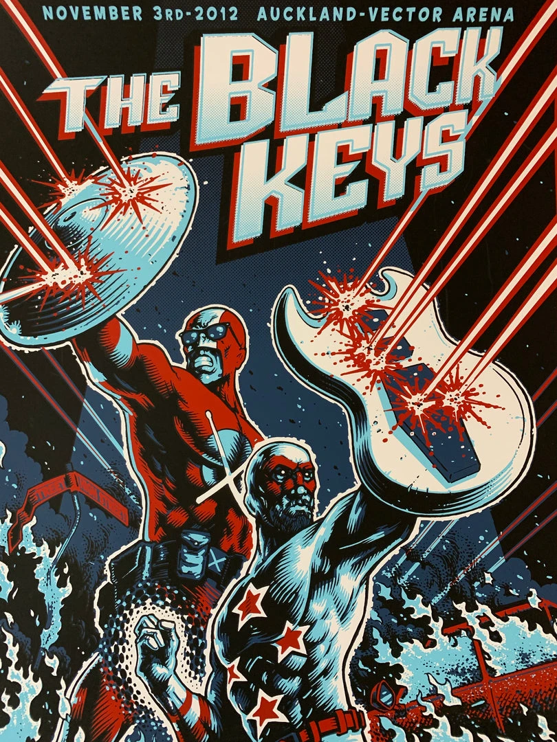 Black Keys - 2012 Blair Sayer Poster Auckland, AUS S/N Gig Posters