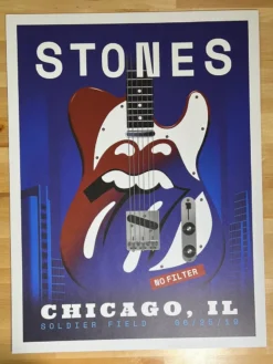 Sold Out Posters Rolling Stones - 2019 Poster Chicago, IL Soldier Field No Filter Tour 6/25