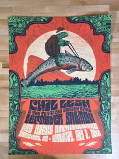 Grateful Dead Phil Lesh - 2018 Status Serigraph Poster Red Rocks, Morrison, CO