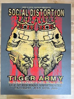 Social Distortion - 2006 Lindsey Kuhn Poster Red Rocks Morrison, CO Colorado