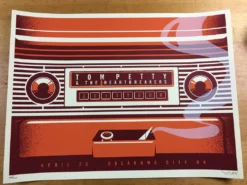 Tom Petty - 2017 Dan Stiles Poster S/N Oklahoma City, OK 40th Anniversary Tour